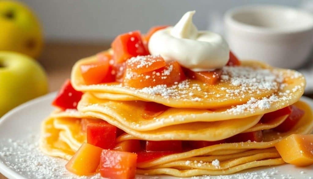 Gâteau de crêpes pomme-rhubarbe : une recette gourmande et facile