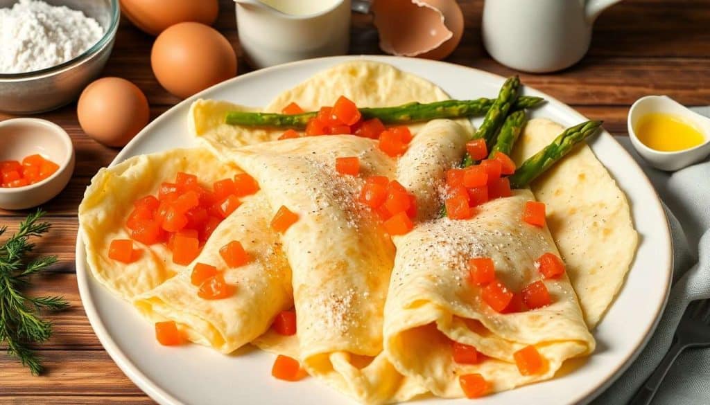 Crêpes aux œufs de saumon et asperges : recette gourmande