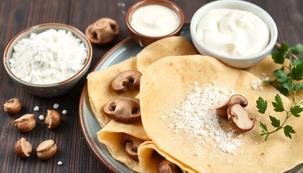 Recette facile de crêpes aux champignons