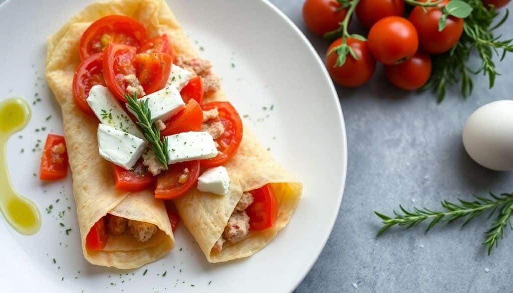 Crêpes à la tomate, thon et chèvre frais : recette savoureuse