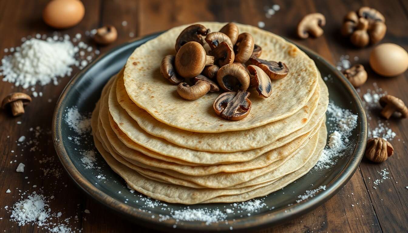 Crêpes de sarrasin aux champignons : recette savoureuse