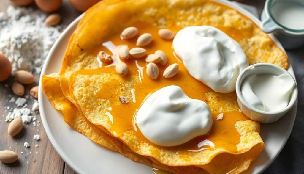 Crêpes au miel, noix de pin et crème fraîche : la recette gourmande