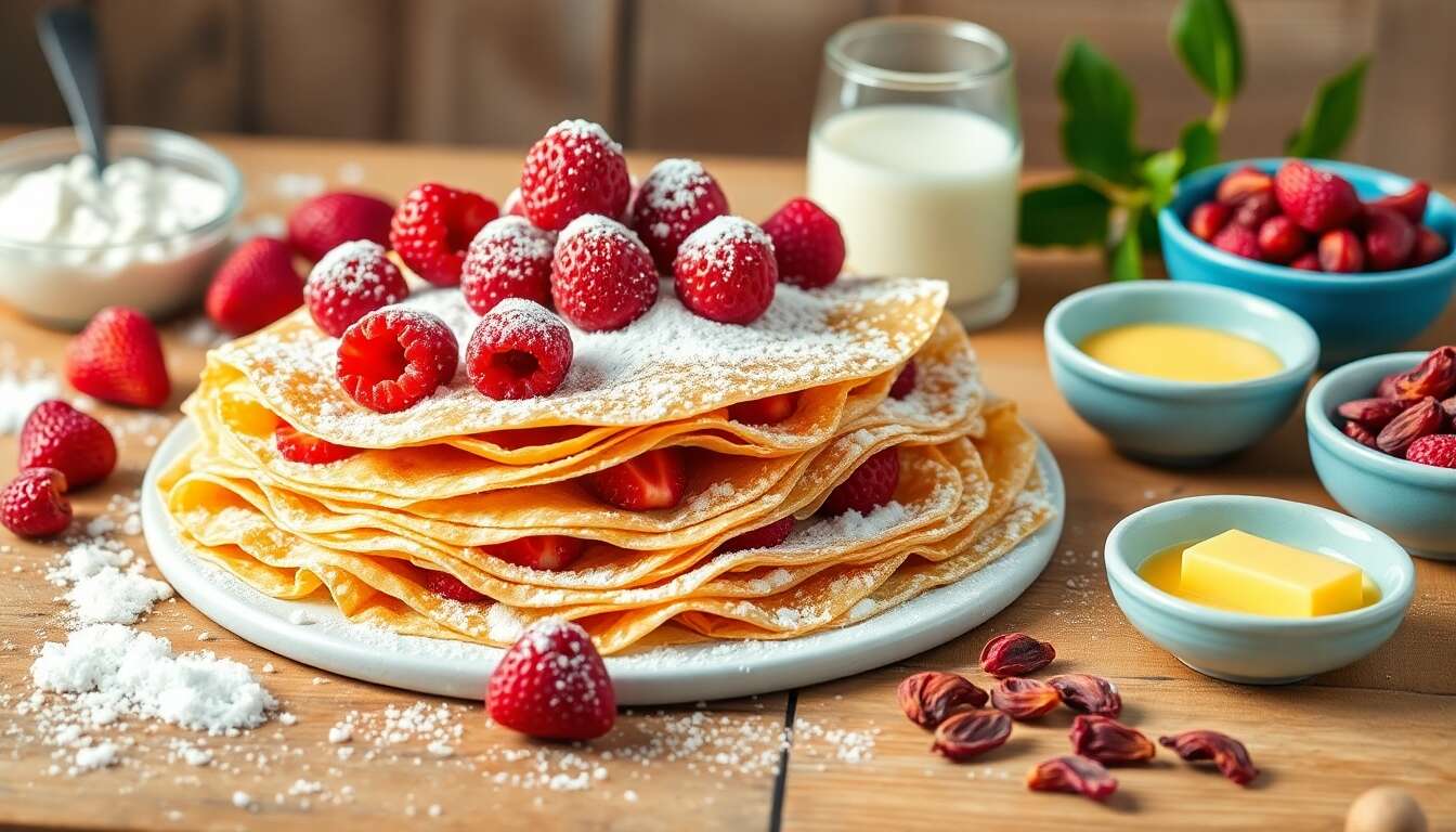 Délicieuses crêpes aux fraises des bois : recette facile et rapide