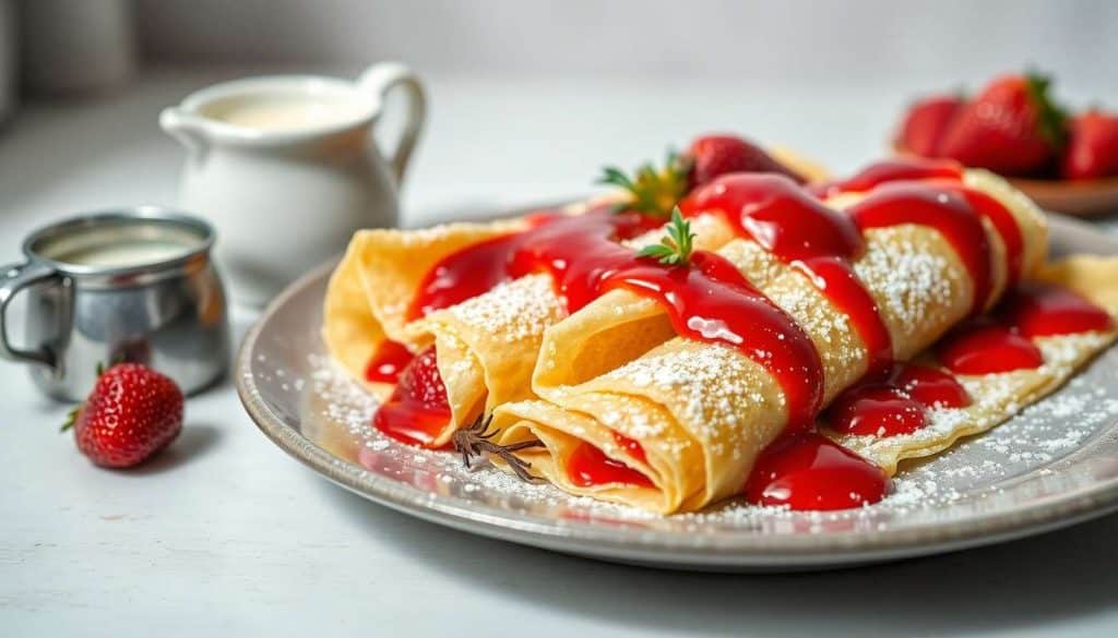 Crêpes fourrées avec coulis de fraises : une recette gourmande