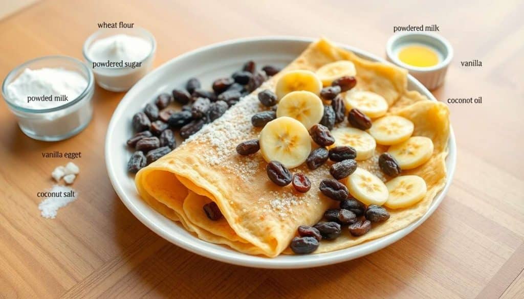 Crêpes aux raisins et banane : une gourmandise fruitée