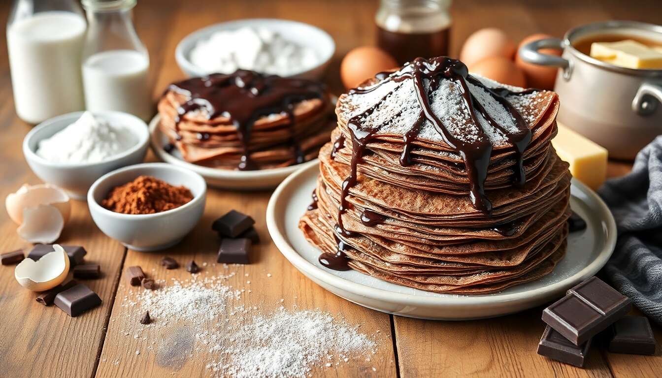 Crêpes au chocolat en millefeuilles : recette de grand-mère