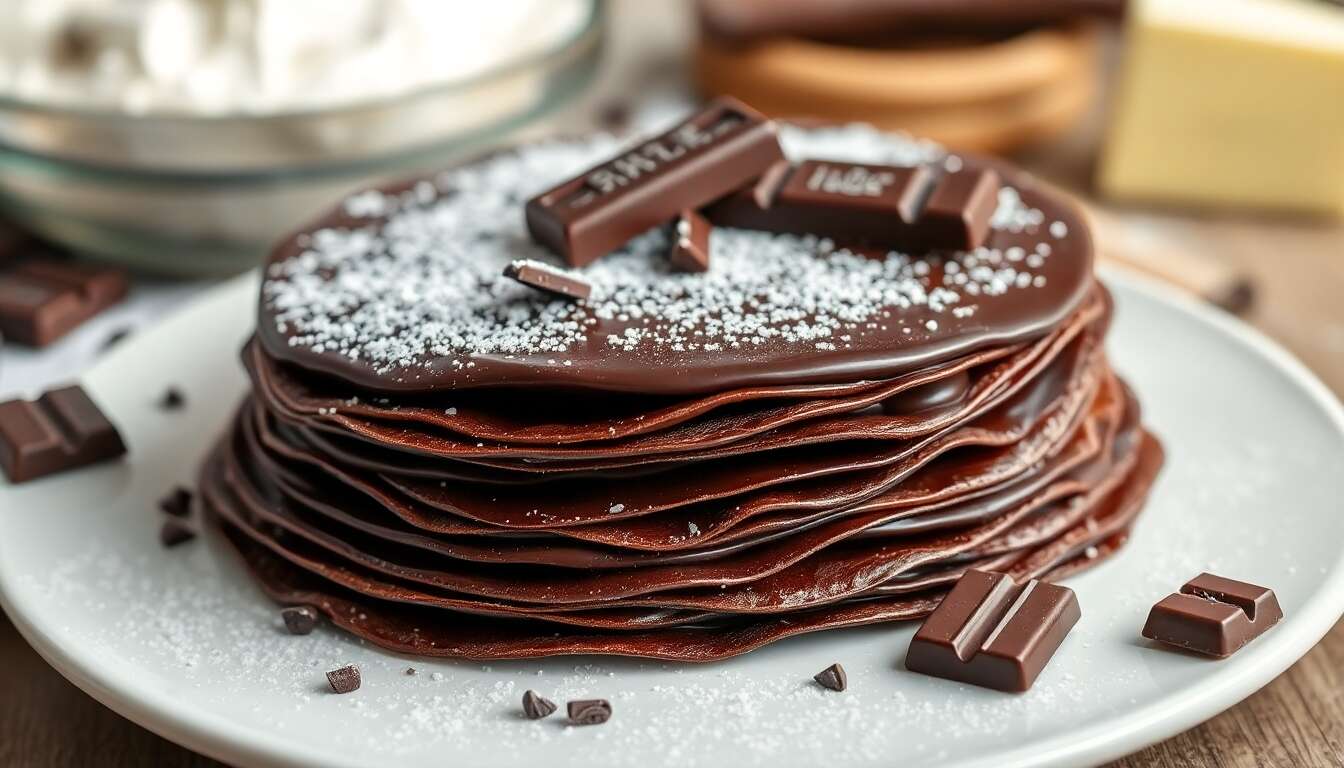Gâteau de crêpes au chocolat noir : une recette gourmande