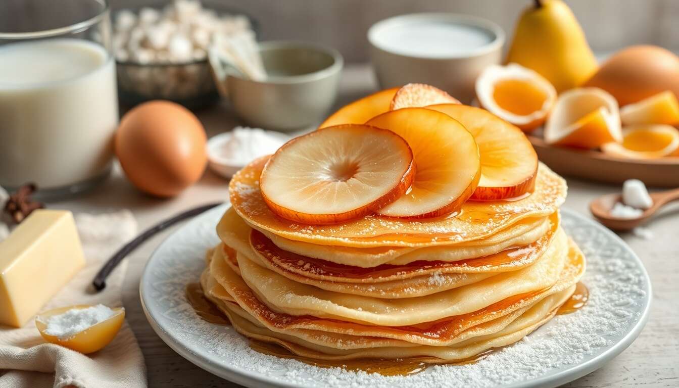 Recette de crêpes aux poires moelleuses