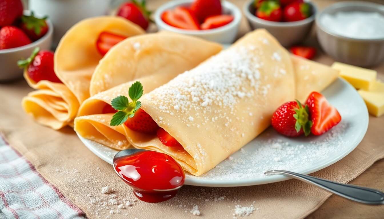 Crêpes aux fraises de ma grand-mère : recette traditionnelle et savoureuse
