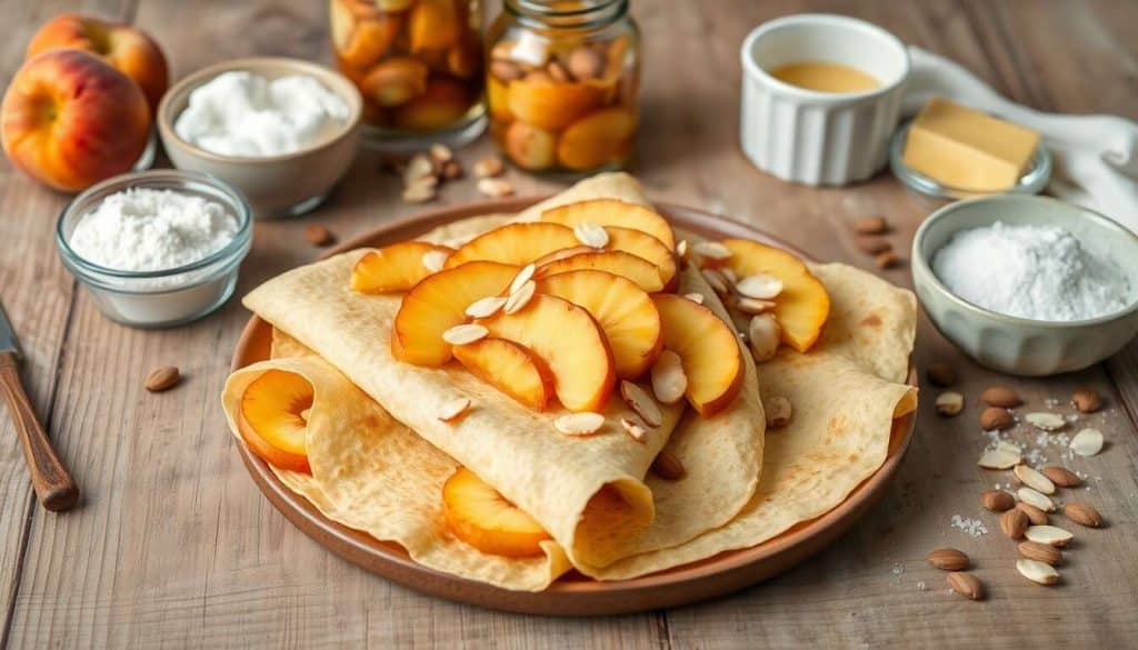 Crêpes à la pêche et aux amandes grillées : une recette gourmande