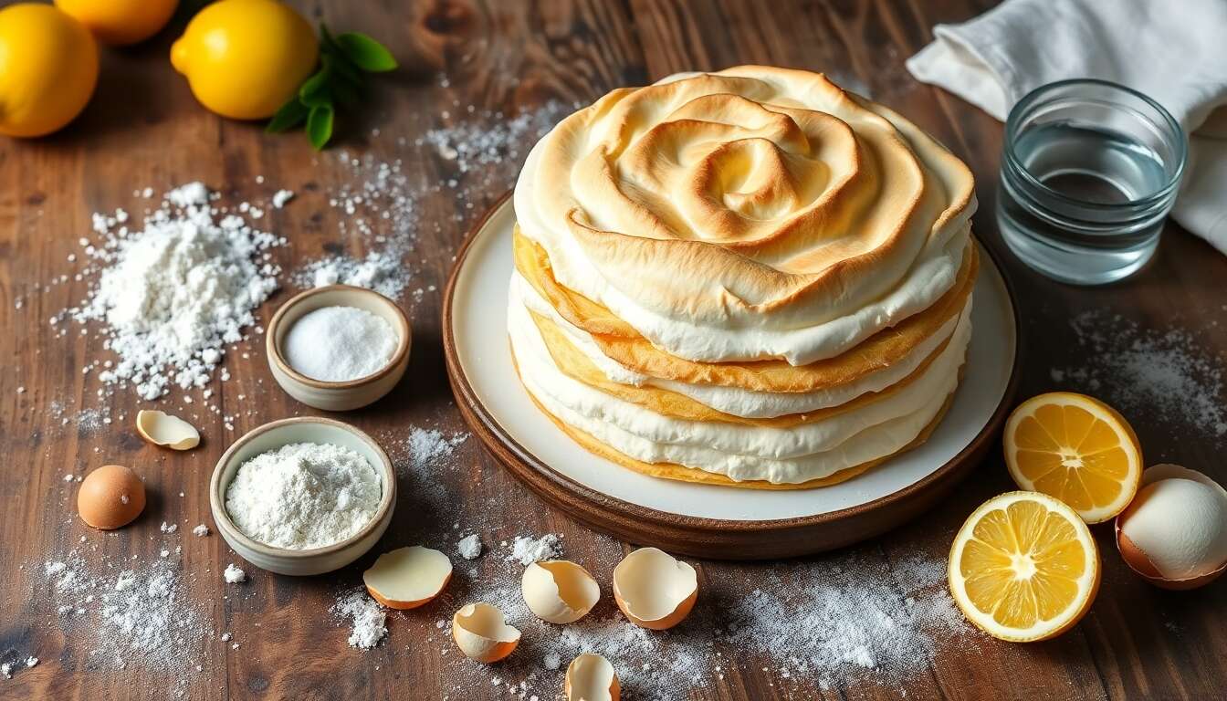 Gâteau de crêpes au citron meringué maison : recette facile et gourmande