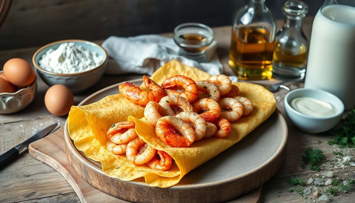 Crêpes aux gambas et whisky : recette savoureuse et originale