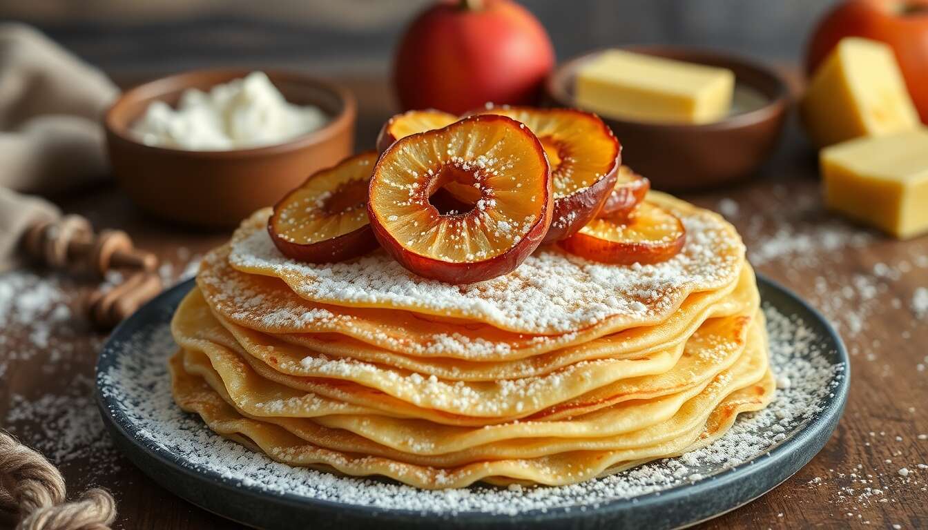 Crêpes aux rondelles de pommes : une recette gourmande
