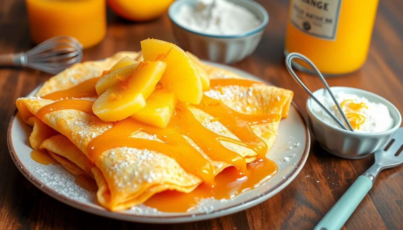 Crêpes à l'ananas et à l'orange : recette exotique et savoureuse