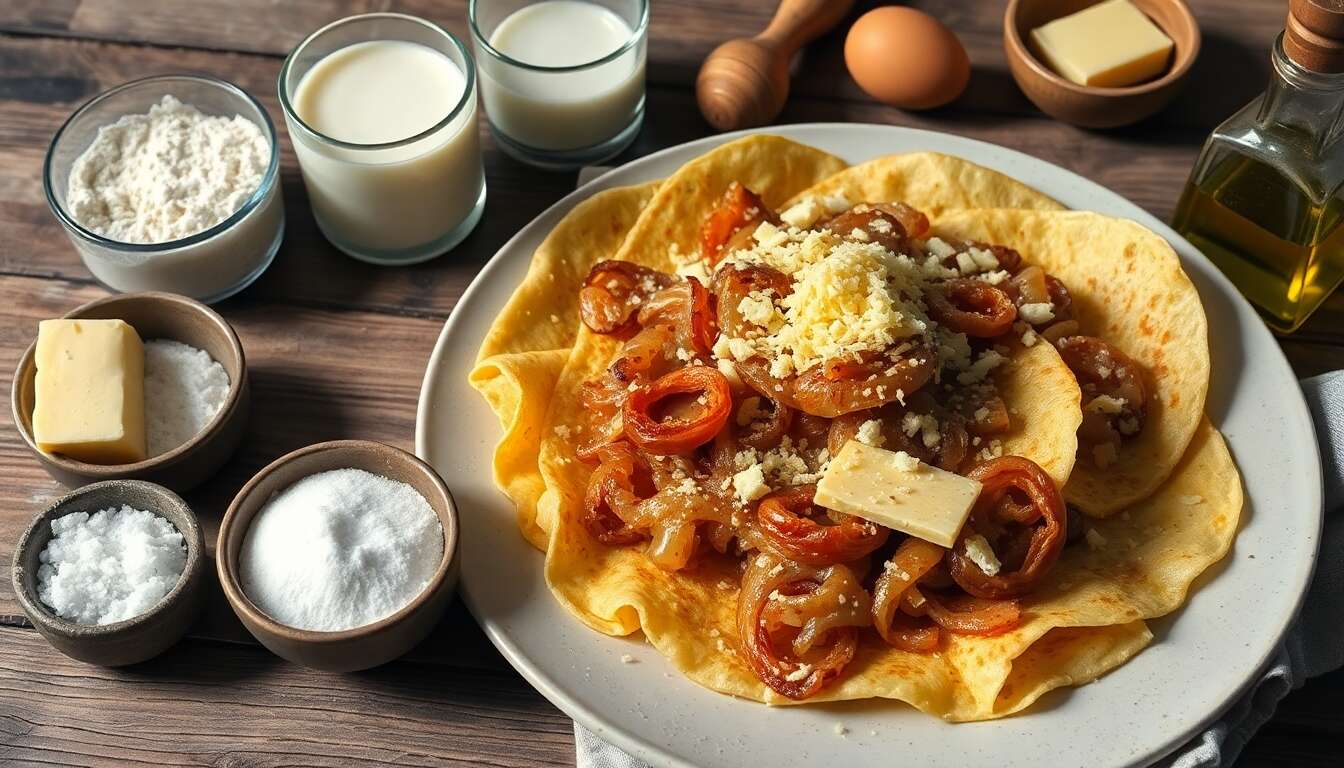 Crêpes aux oignons et fromage : une recette savoureuse