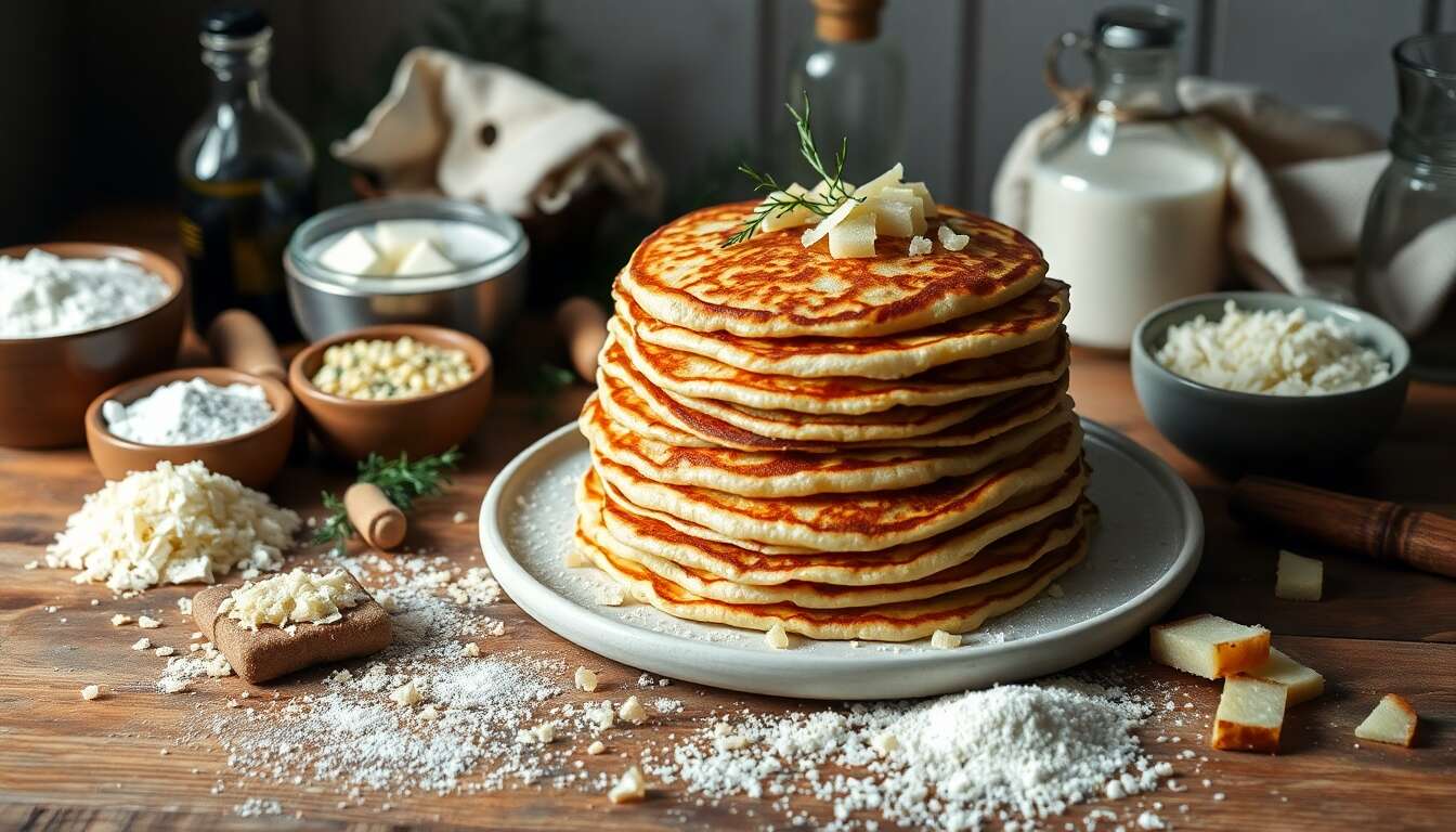 Gâteau de crêpes aux pommes de terre et parmesan : recette gourmande