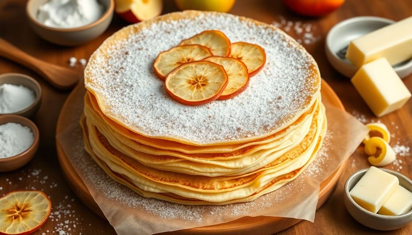 Tourte de crêpes aux pommes : recette gourmande et facile