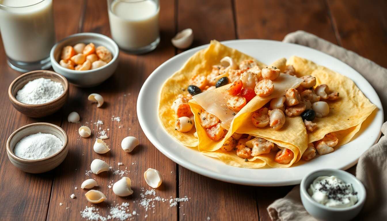 Crêpes aux fruits de mer et à l'Emmental : la recette savoureuse