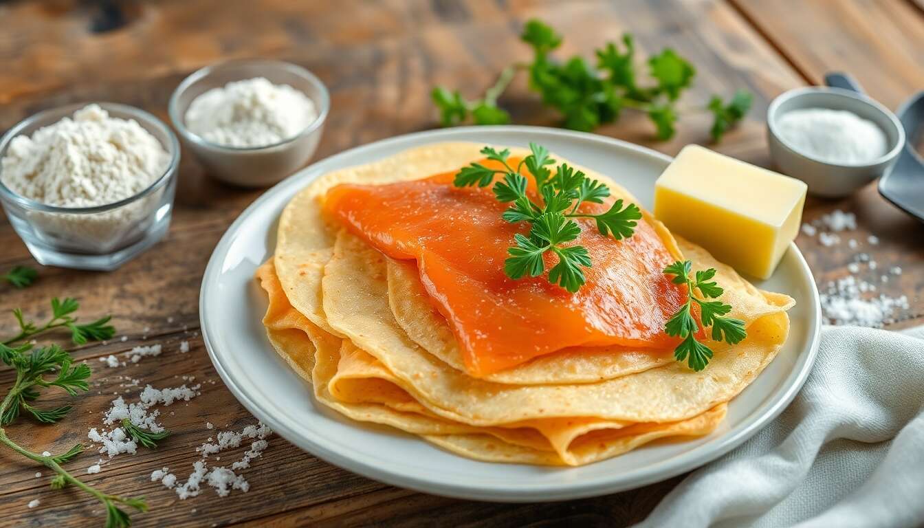 Crêpes à l'oseille et au saumon : une recette gourmande