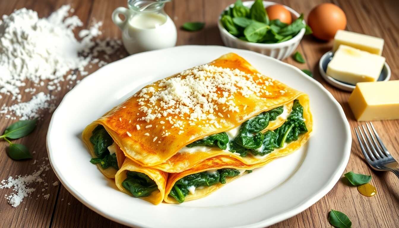 Crêpes Gratins à la Ricotta et Épinards : recette Savoureuse