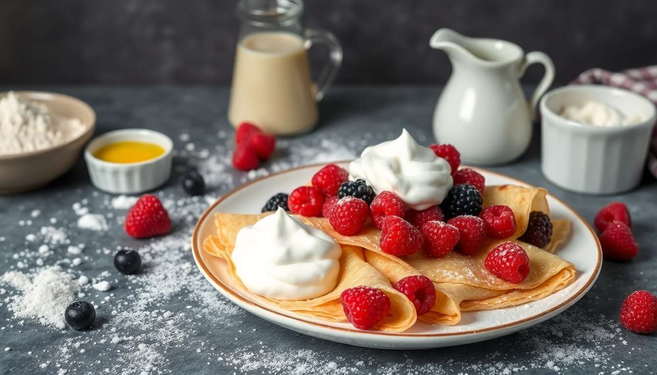 Crêpes aux fruits rouges et crème chantilly : recette gourmande