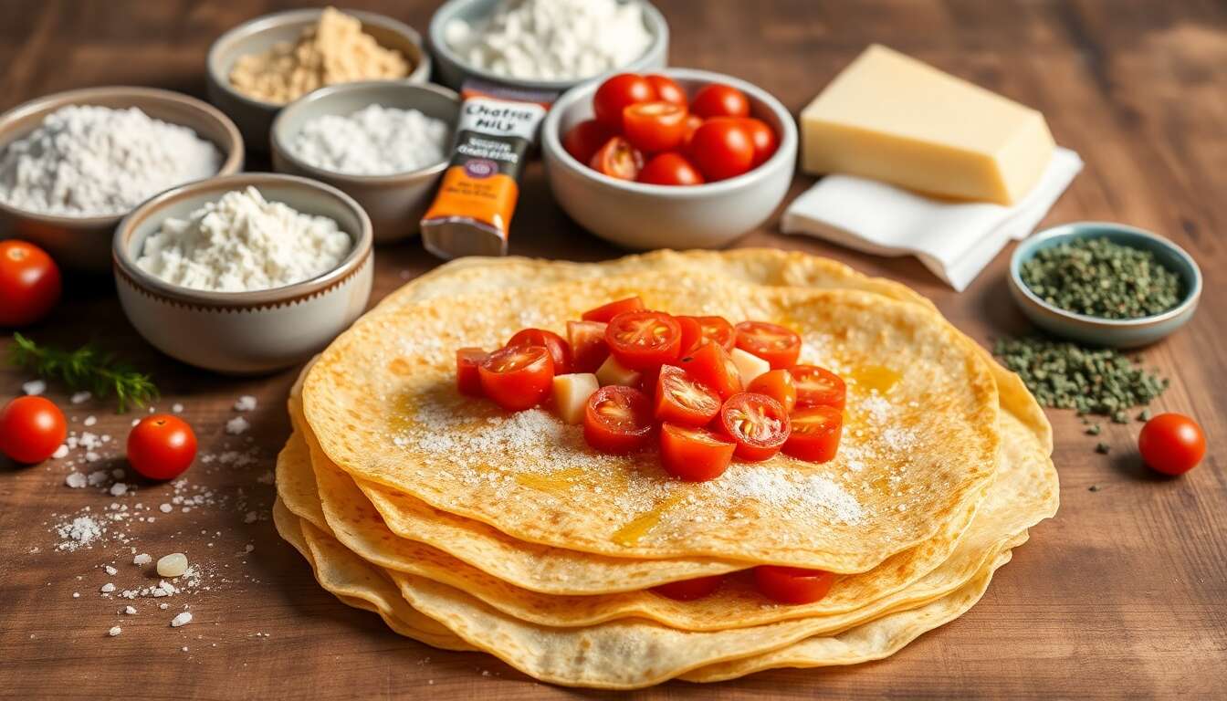 Crêpes à la tomate et au fromage : recette savoureuse