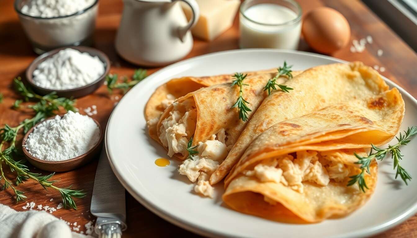 Crêpes farcies au poulet : recette gourmande et facile