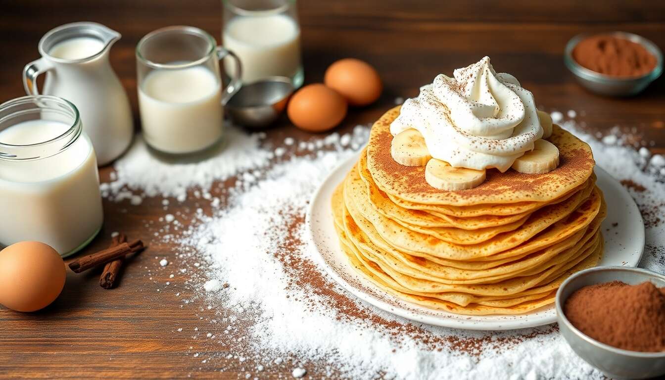 Crêpes aux bananes et chantilly au cacao : recette gourmande