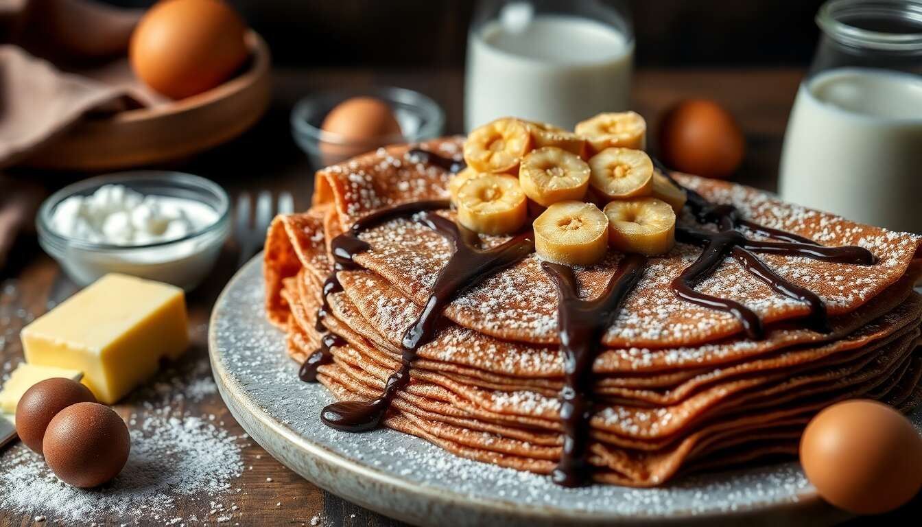 Crêpes au chocolat et aux pralins : la recette gourmande