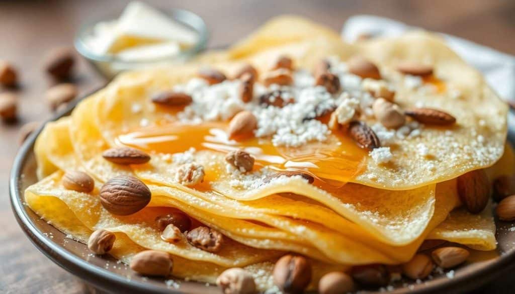 Crêpes au miel et fruits secs : recette gourmande