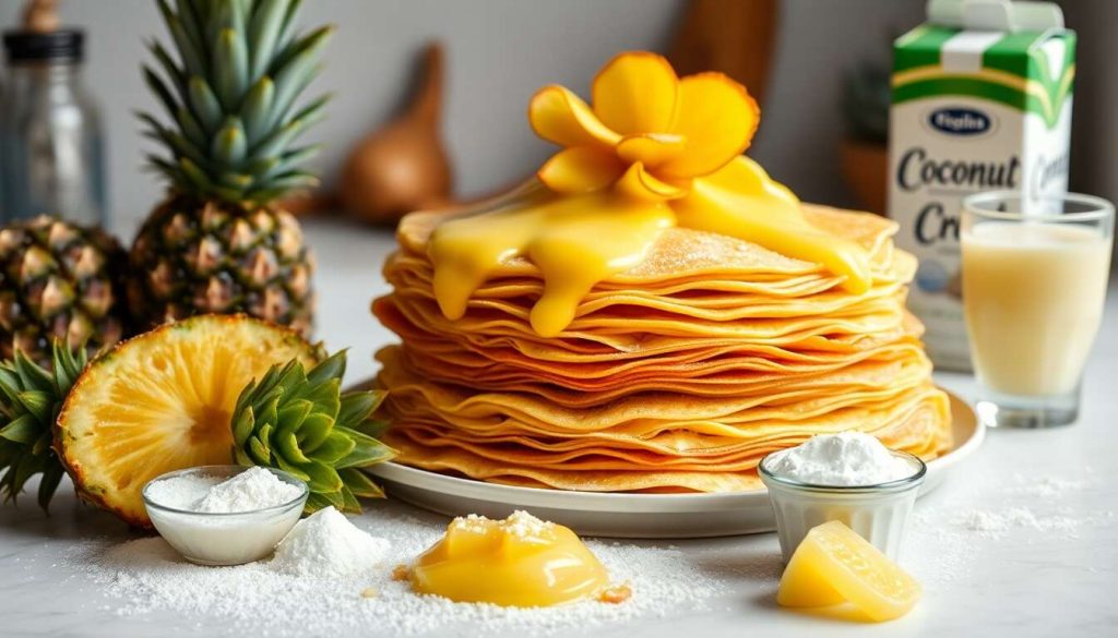 Charlotte de crêpes : sauce Piña Colada maison