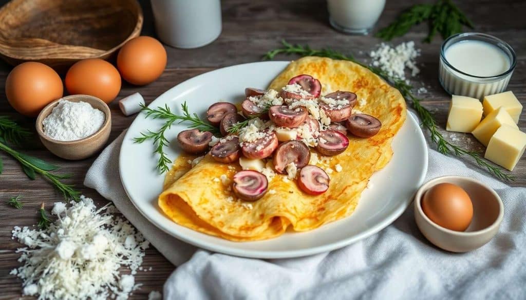 Crêpes aux champignons roses et fromage : une recette savoureuse