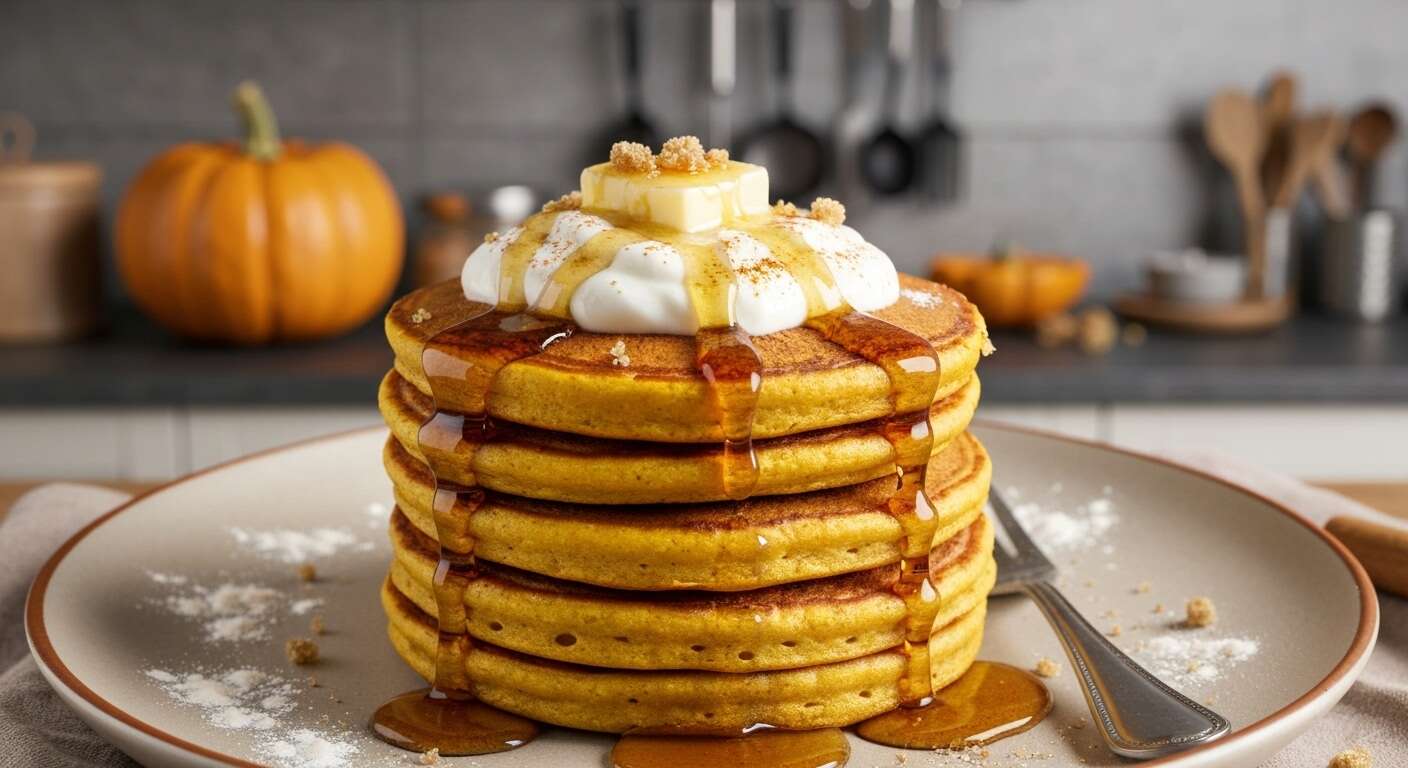 Crêpes américaines à la citrouille et au yaourt nature : une recette gourmande