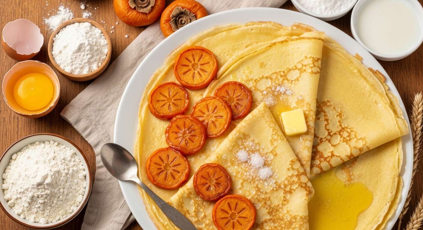 Crêpes au kaki : recette gourmande