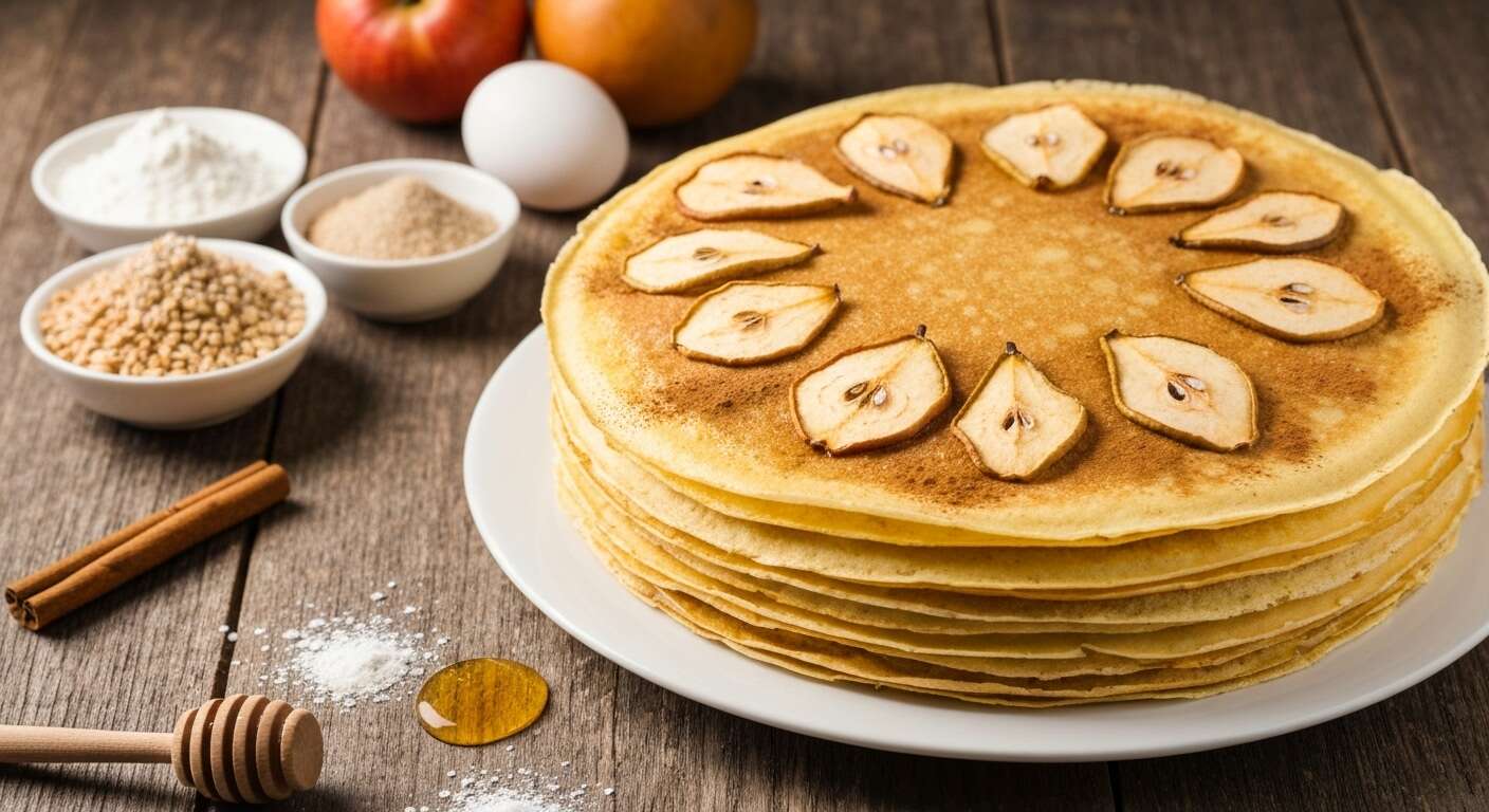 Gâteau de crêpes bio aux pommes et poires : une recette gourmande