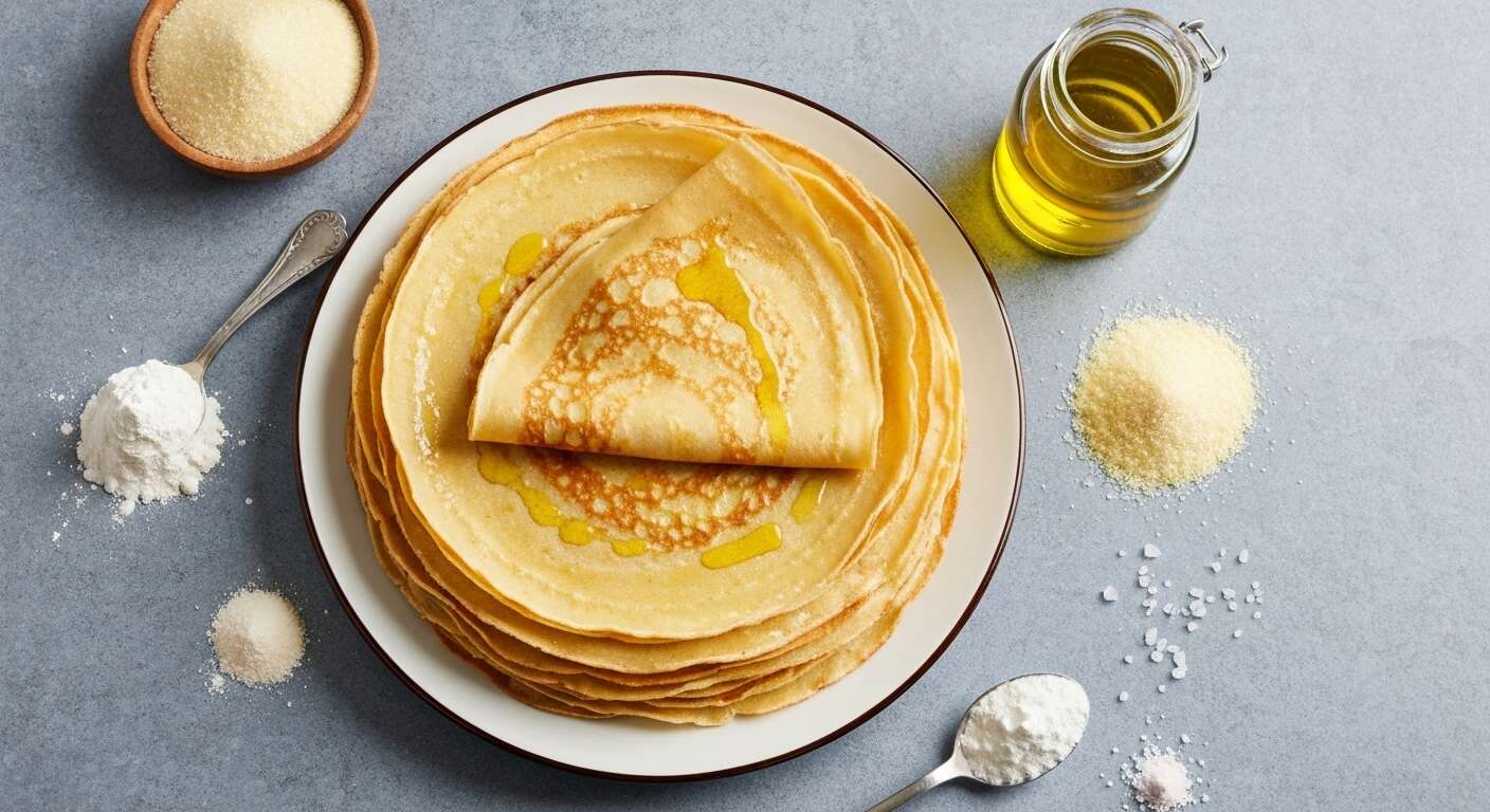 Crêpes à la semoule et huile d'olive : recette savoureuse