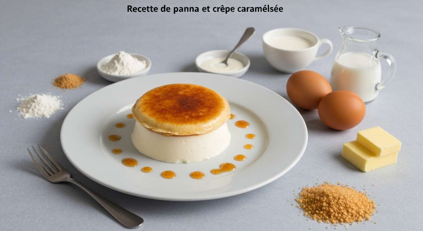Recette de panna cotta et crêpe caramélisée