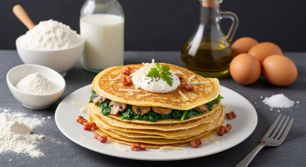 Crêpes aux épinards, lardons et champignons : une recette savoureuse