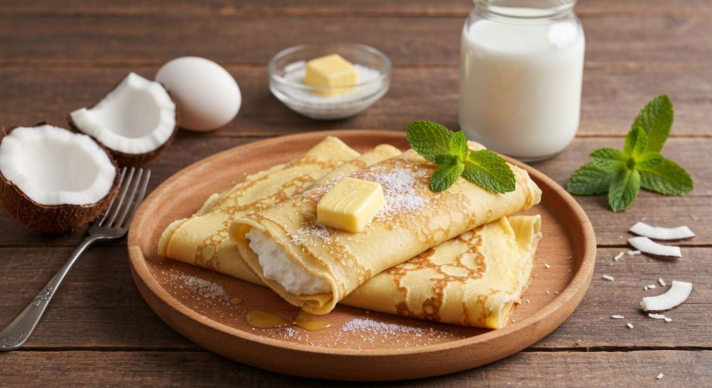 Crêpes roulées à la noix de coco : une recette exotique et délicieuse