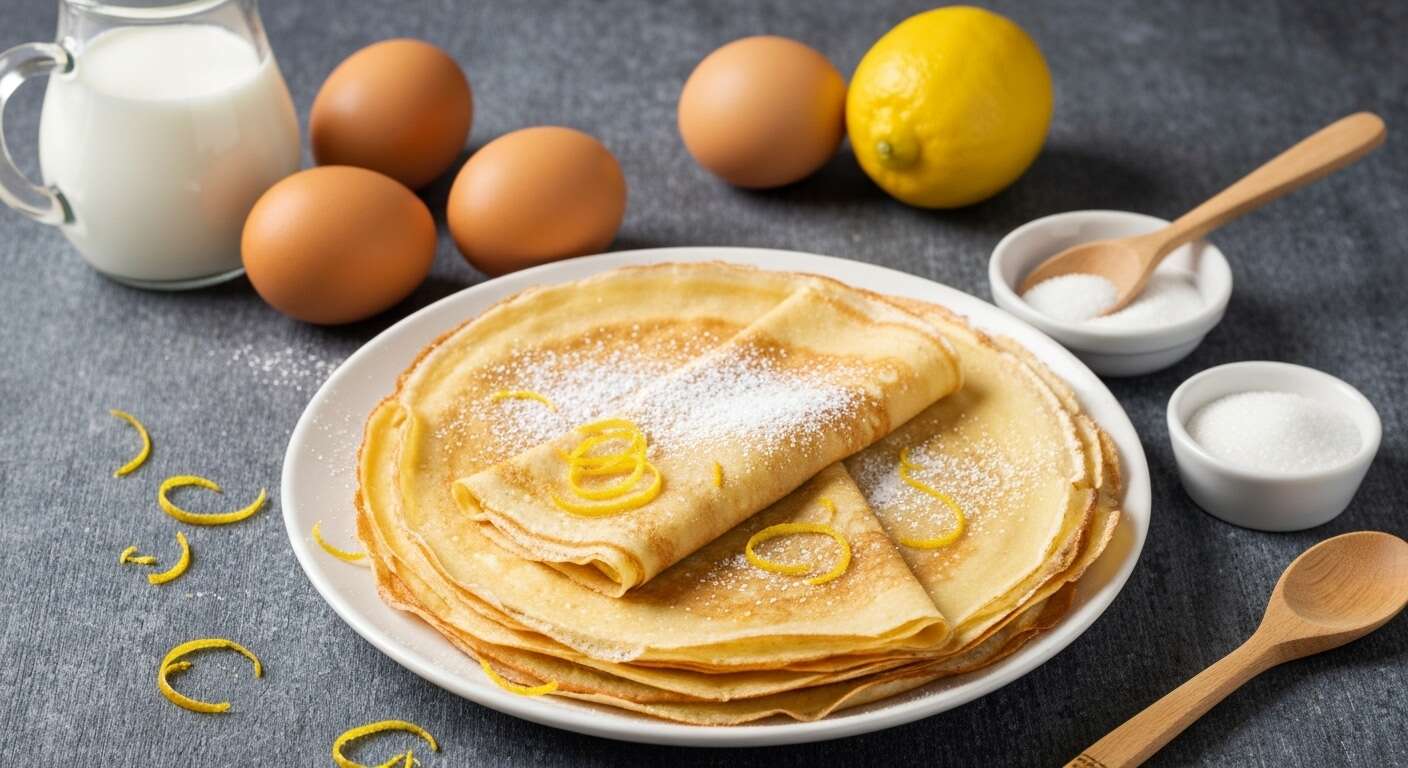 Crêpes sucrées au citron : recette facile et savoureuse