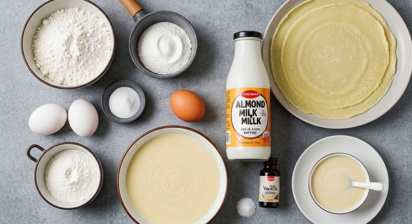 Pâte à crêpes au lait d'amandes : recette facile et savoureuse