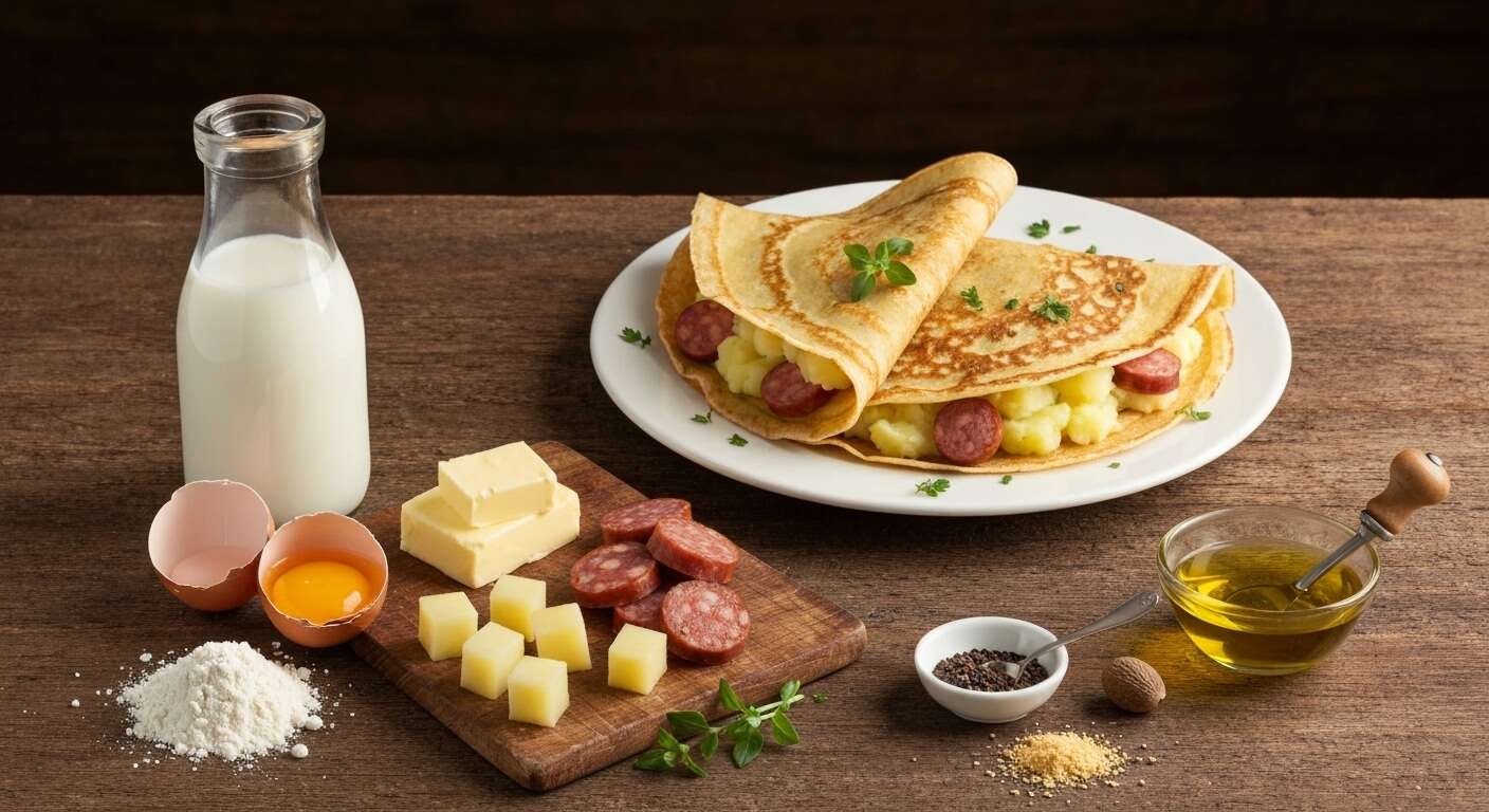 Crêpes farcies à l'andouille et pommes de terre : recette savoureuse
