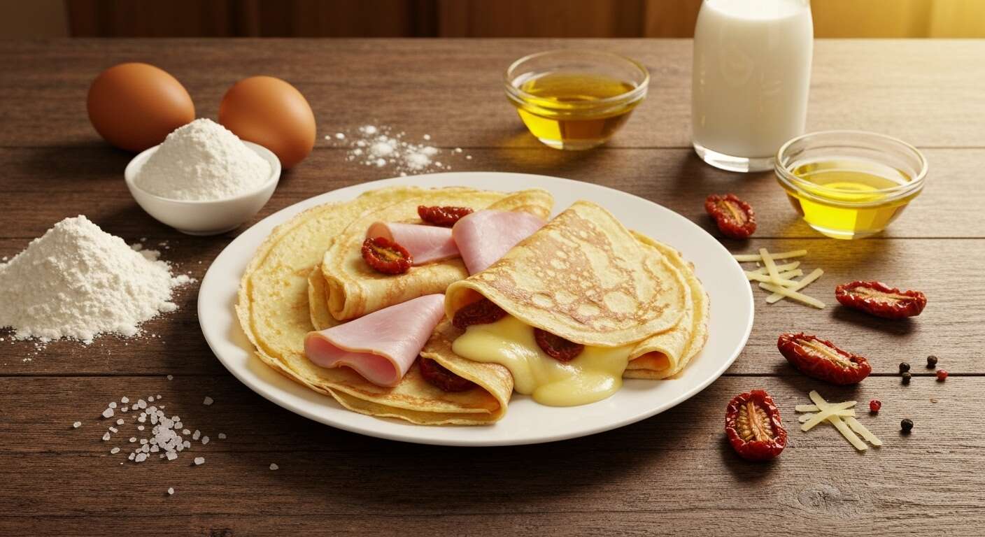 Crêpes au jambon blanc et aux tomates : recette simple et savoureuse