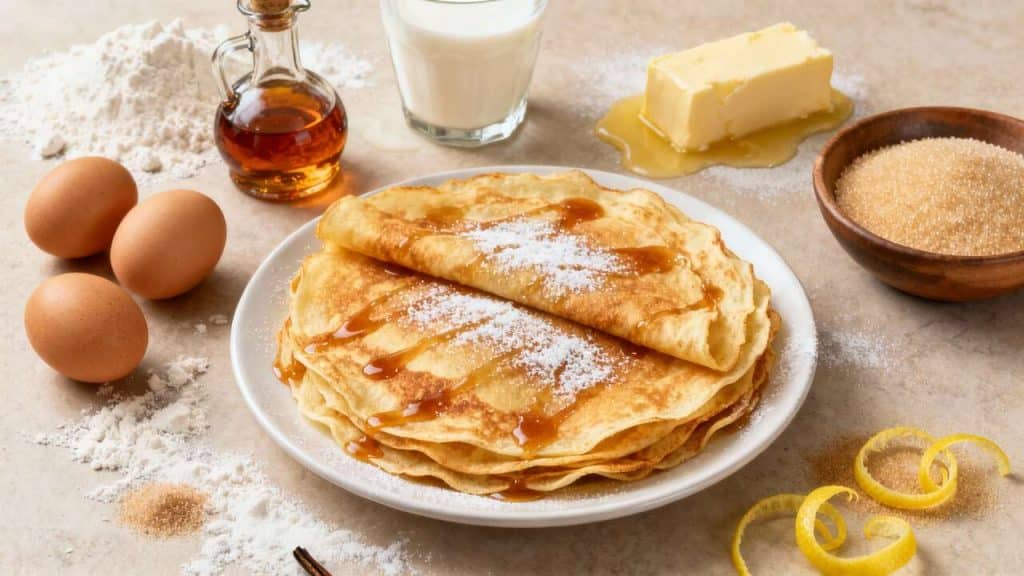 Crêpes sucrées flambées au rhum de ma grand-mère