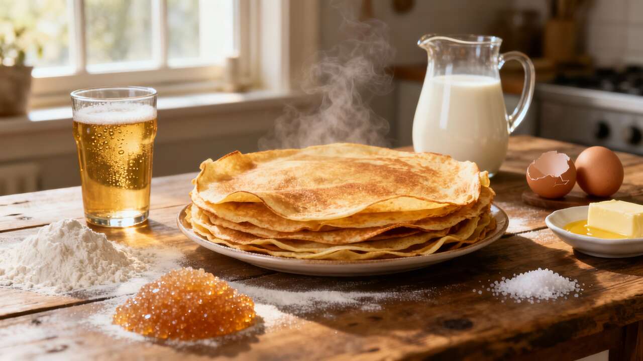 Crêpes gourmandes à la vergeoise et bière : recette facile et savoureuse