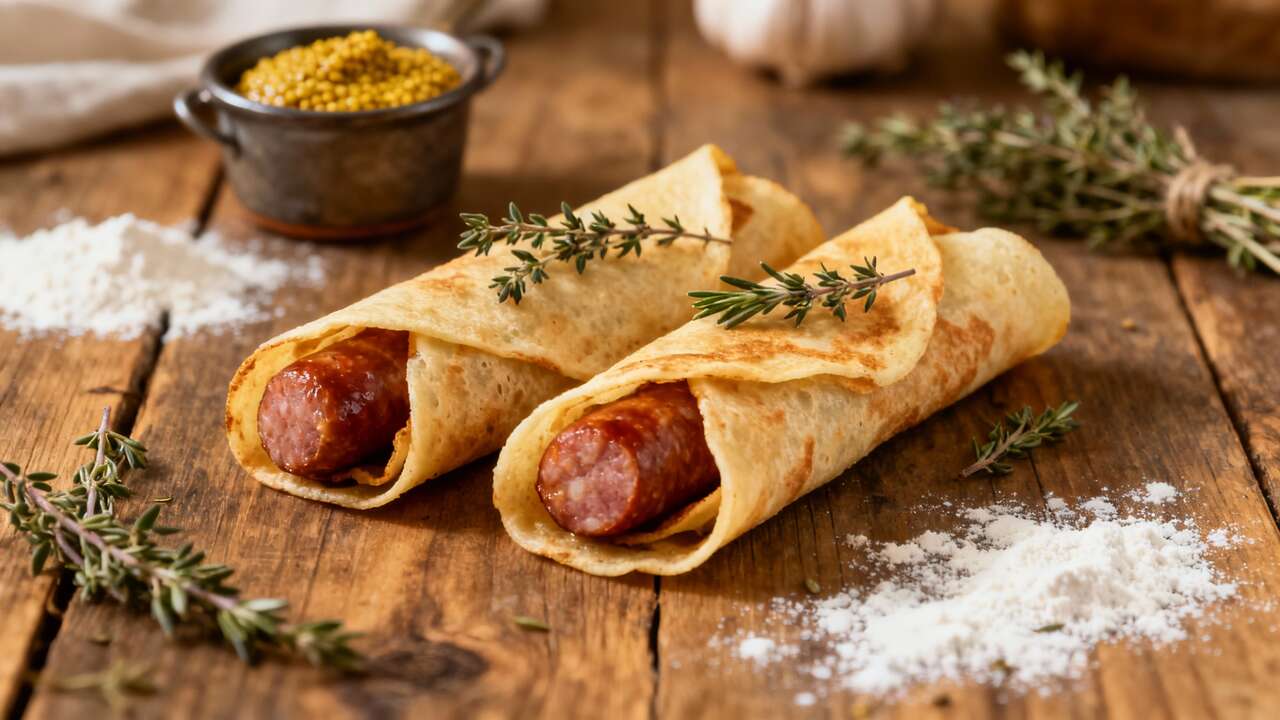 Délicieuses crêpes roulées aux saucisses : une recette facile et rapide
