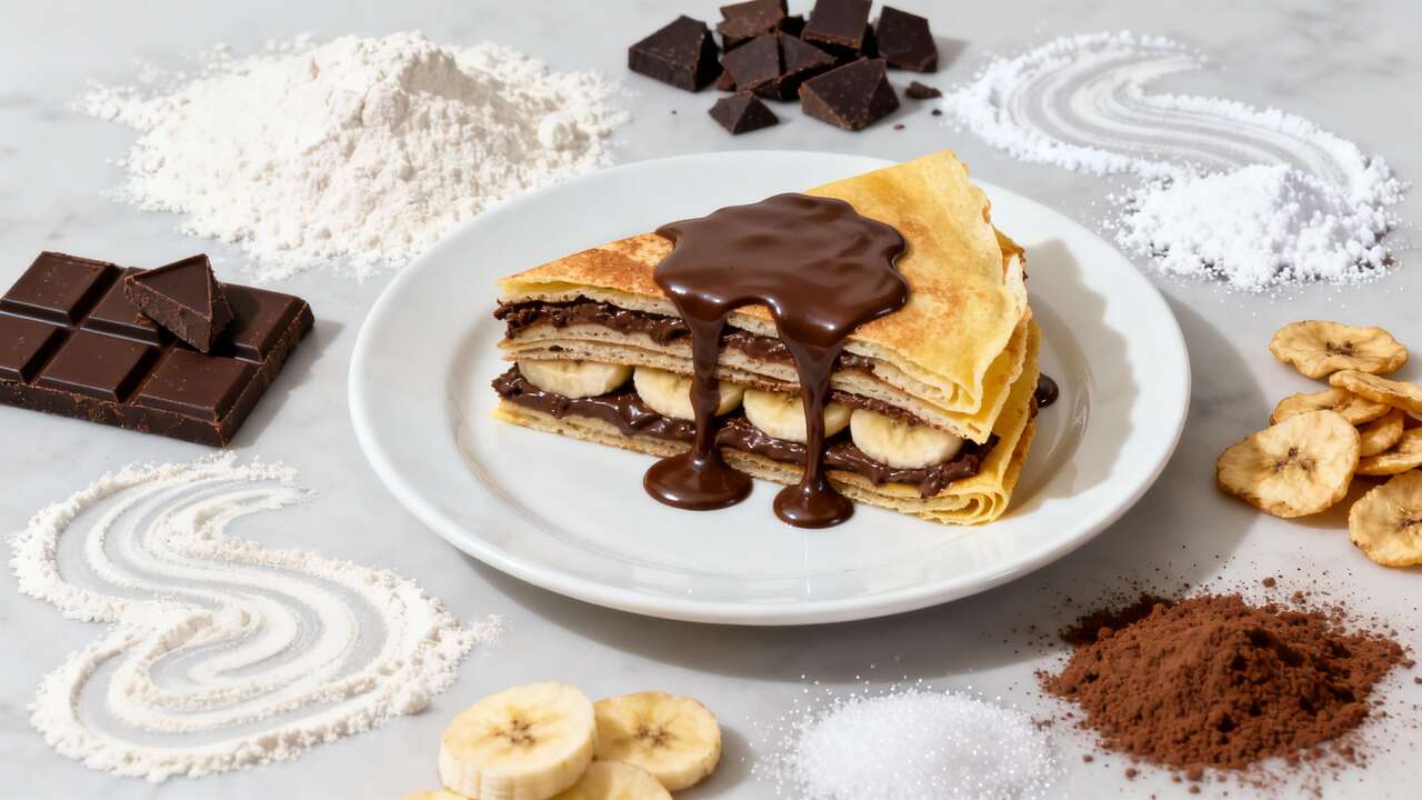 Feuilleté de crêpes au chocolat et banane maison : recette facile