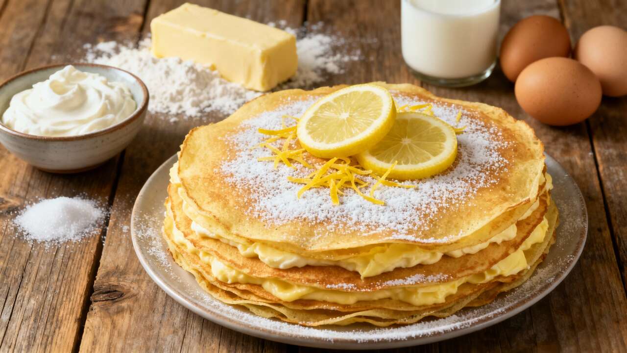 Mille-feuilles de crêpes au citron : recette gourmande