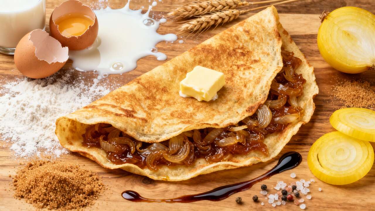 Recette de crêpes à la compote d'oignons