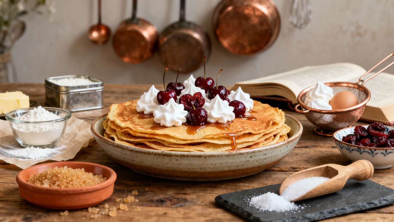 Crêpes meringuées aux cerises : recette de grand-mère délicieuse